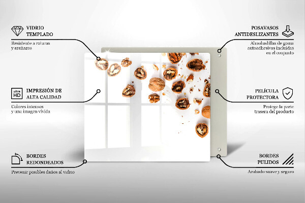 Tábua protetora Nozes em fundo branco