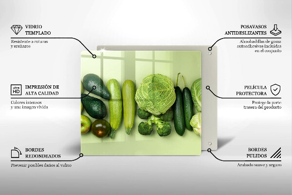 Tábua protetora Frutas e vegetais verdes
