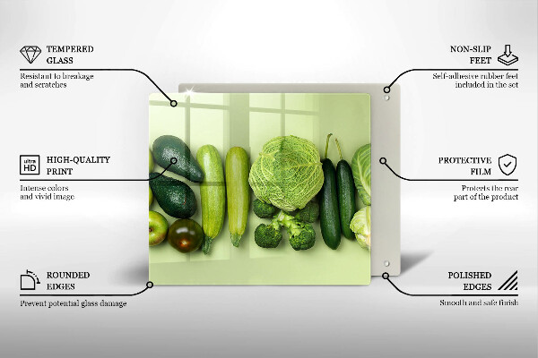 Tábua protetora Frutas e vegetais verdes
