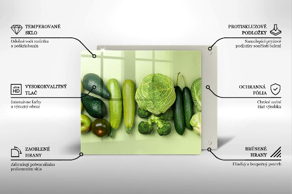 Tábua protetora Frutas e vegetais verdes