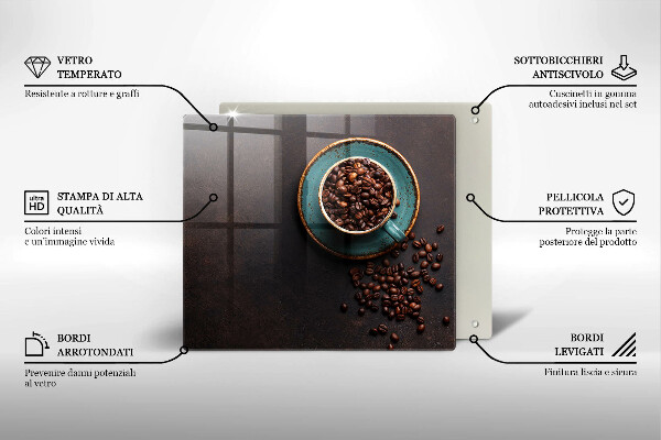 Protetor placa de indução Uma xícara de grãos de café