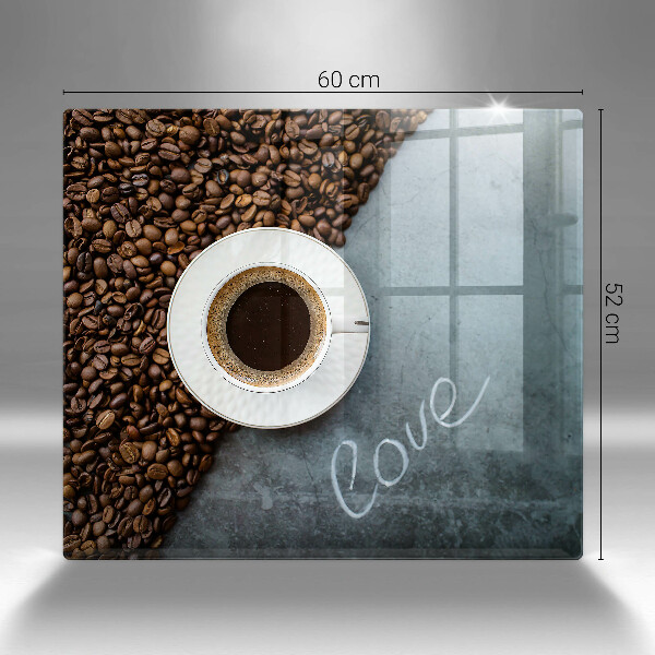 Protetor placa indução Grãos de café e uma xícara