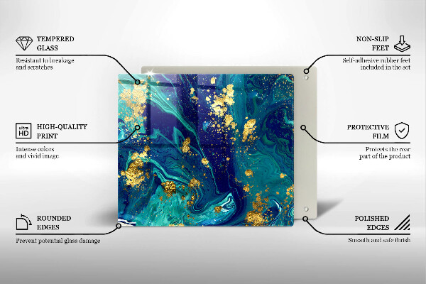 Protetor placa indução Abstração com ouro