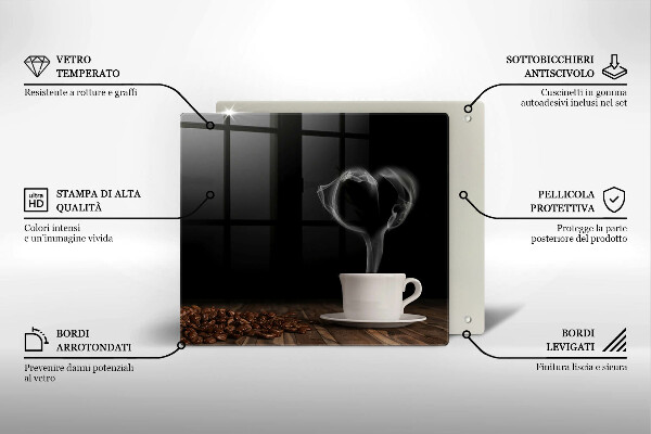 Tábua protetora Coração de xícara de café