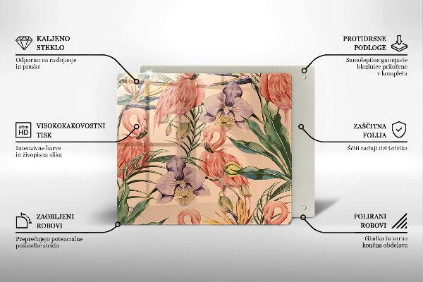 Protetor placa indução Ilustração de flamingos