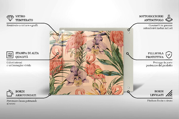 Protetor placa indução Ilustração de flamingos