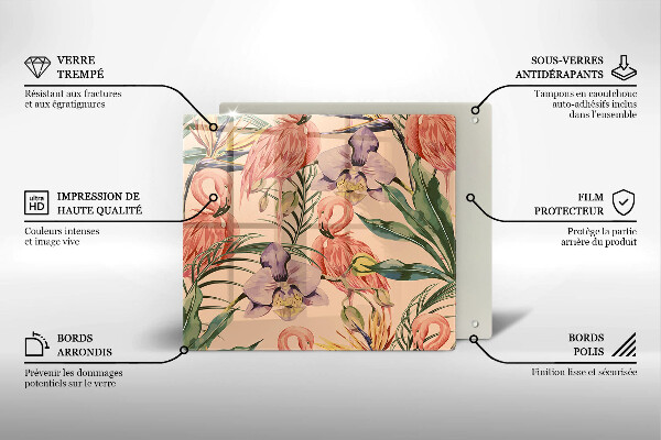 Protetor placa indução Ilustração de flamingos