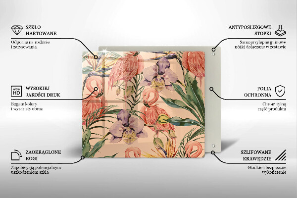 Protetor placa indução Ilustração de flamingos