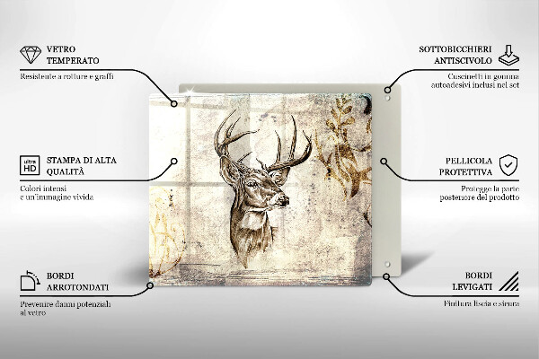 Protetor placa de indução Ilustração de animal veado