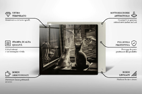 Tábua protetora Cidade dos gatos e janela