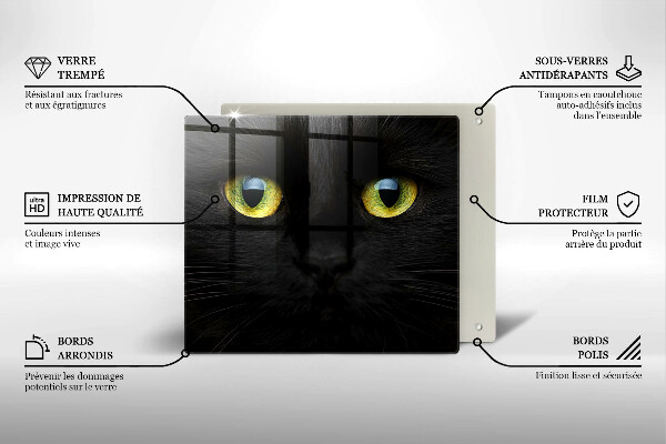 Protetor placa indução Olhos de gato de animais