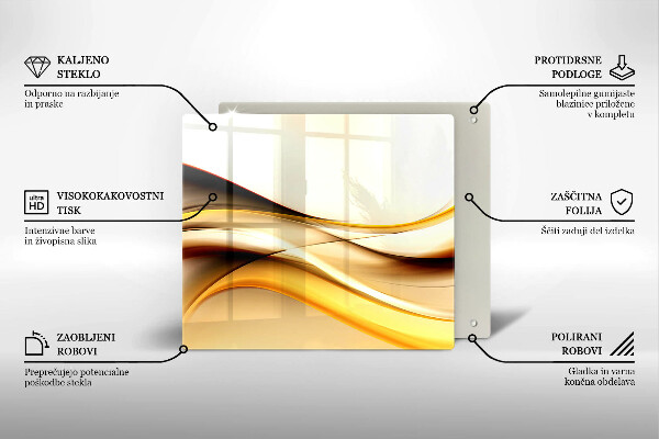 Protetor placa indução Linhas de fumaça abstratas