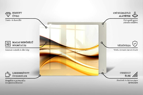 Protetor placa indução Linhas de fumaça abstratas