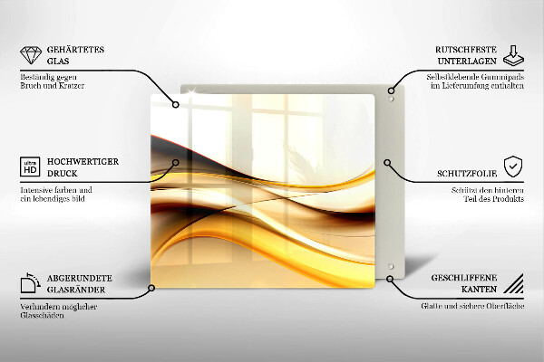 Protetor placa indução Linhas de fumaça abstratas
