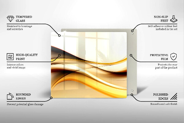 Protetor placa indução Linhas de fumaça abstratas