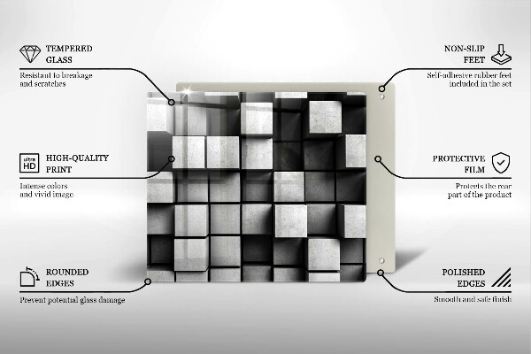 Protetor placa de indução Quadrados 3D abstratos