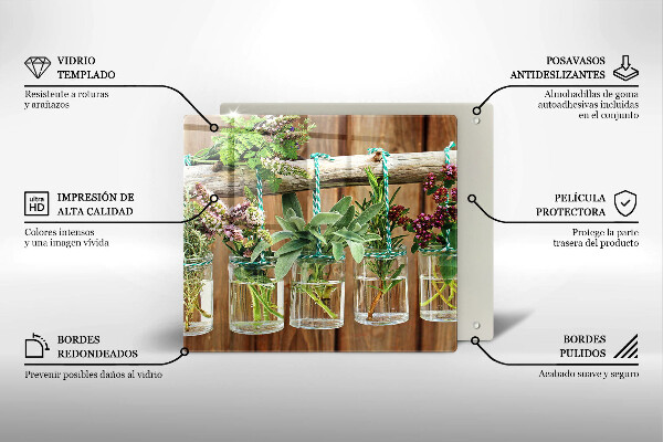 Tábua protetora Plantas de ervas vintage