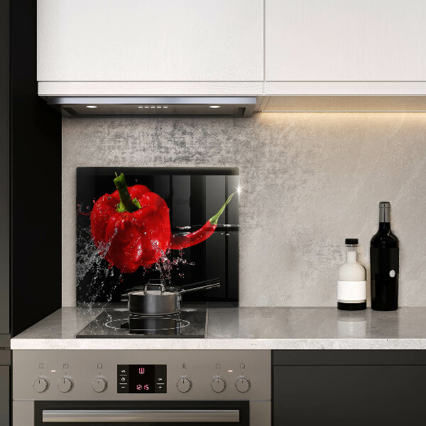 Protetor placa indução Pimentões vermelhos em água