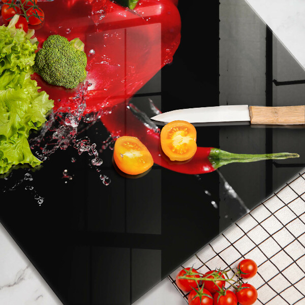 Protetor placa indução Pimentões vermelhos em água