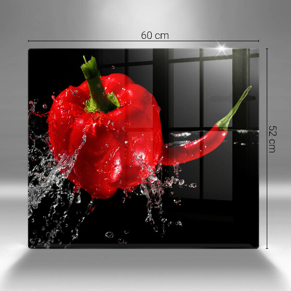 Protetor placa indução Pimentões vermelhos em água