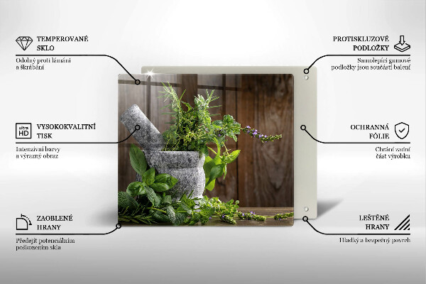 Protetor placa de indução Plantas, ervas e madeira