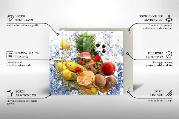 Protetor placa de indução Frutas suculentas e água