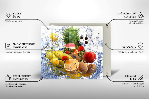 Protetor placa de indução Frutas suculentas e água