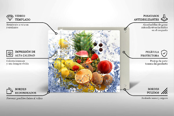 Protetor placa de indução Frutas suculentas e água