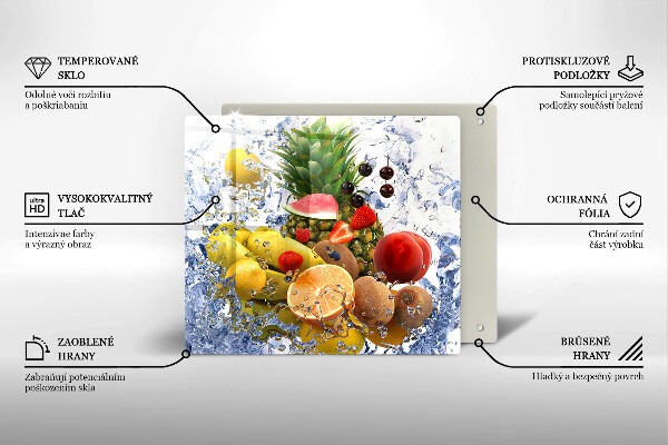 Protetor placa de indução Frutas suculentas e água
