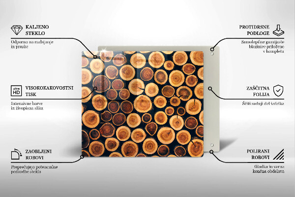 Protetor placa indução Tocos de árvores de madeira