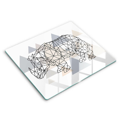 Protetor placa indução Rinoceronte de arte linear