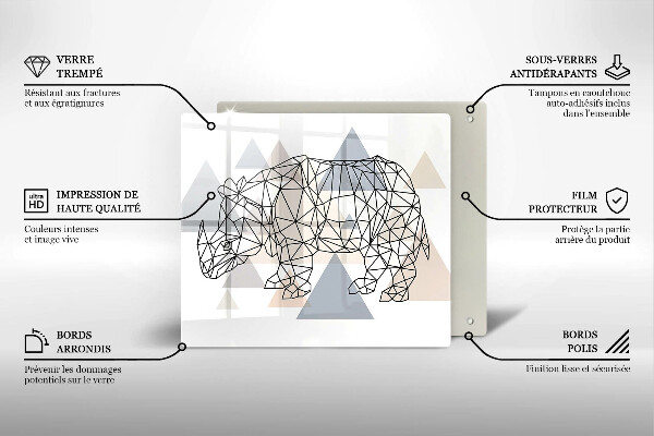Protetor placa indução Rinoceronte de arte linear