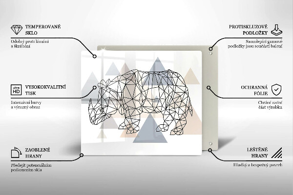 Protetor placa indução Rinoceronte de arte linear