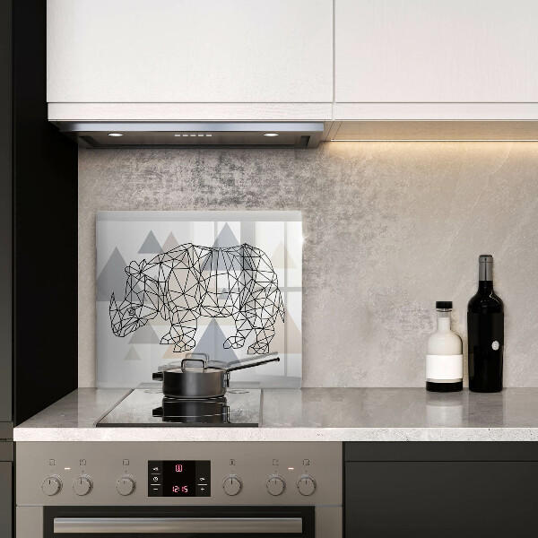 Protetor placa indução Rinoceronte de arte linear