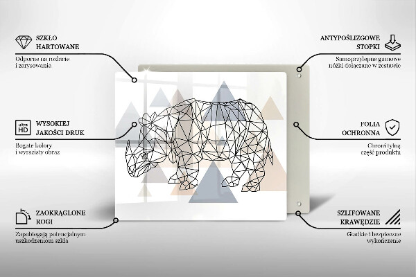 Protetor placa indução Rinoceronte de arte linear