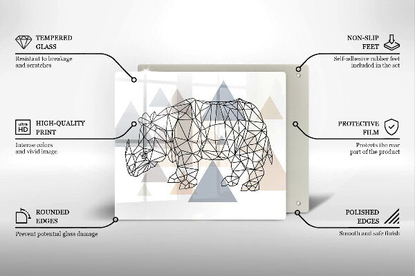Protetor placa indução Rinoceronte de arte linear