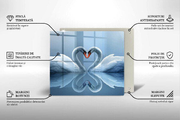 Protetor placa de indução Coração de dois cisnes