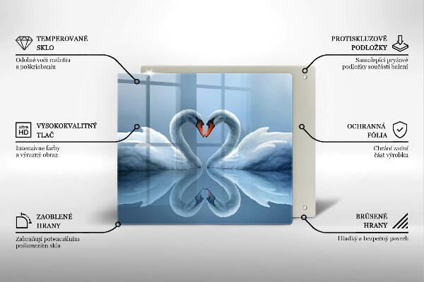 Protetor placa de indução Coração de dois cisnes