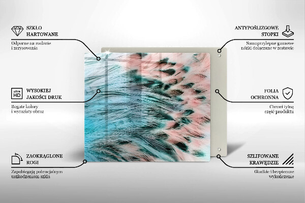 Tábua protetora penas de pássaros boho