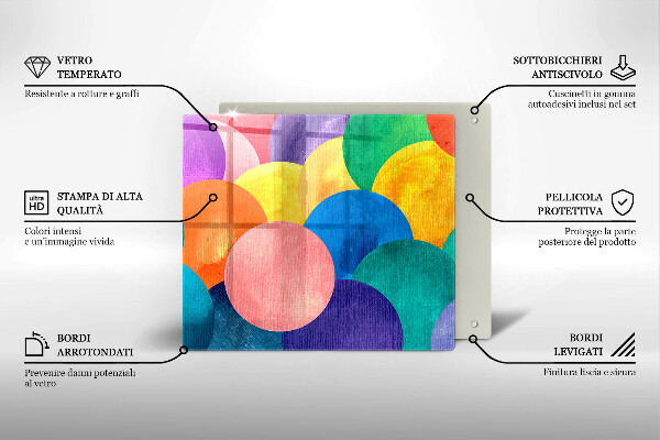 Protetor placa de indução Círculos coloridos