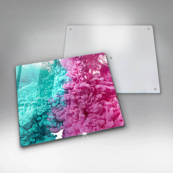 Protetor placa indução Fumaça rosa-turquesa