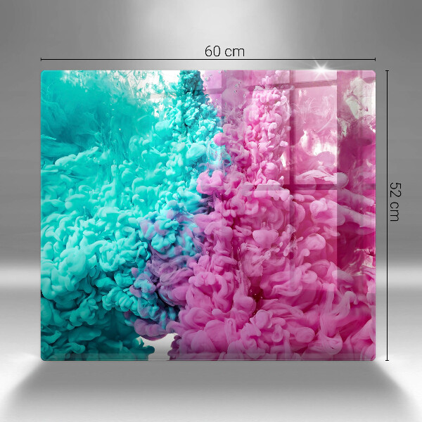 Protetor placa indução Fumaça rosa-turquesa