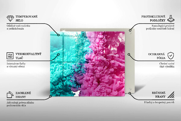 Protetor placa indução Fumaça rosa-turquesa