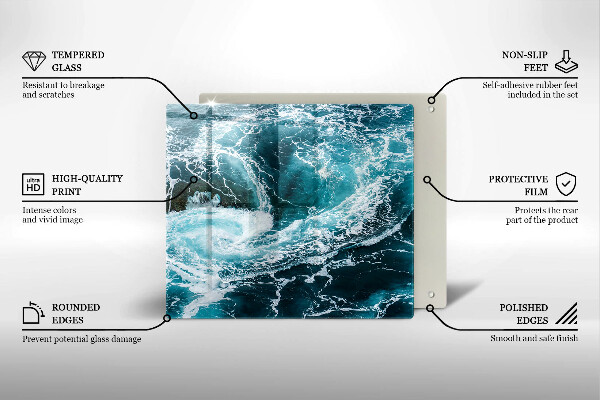 Tábua protetora Ondas espumosas de água