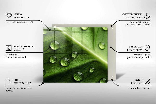 Protetor placa indução Orvalho e folha da natureza