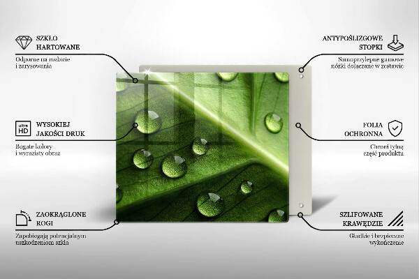 Protetor placa indução Orvalho e folha da natureza