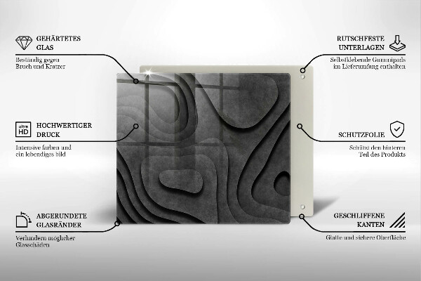 Protetor placa indução Formas de pedra 3D