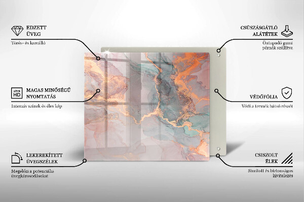 Protetor placa de indução Mármore com ouro