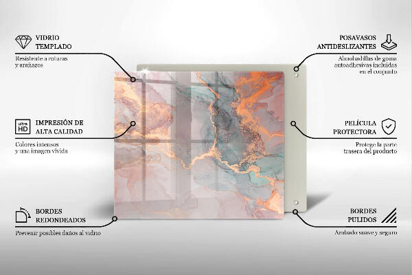 Protetor placa de indução Mármore com ouro