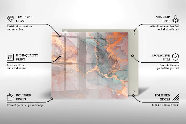 Protetor placa de indução Mármore com ouro